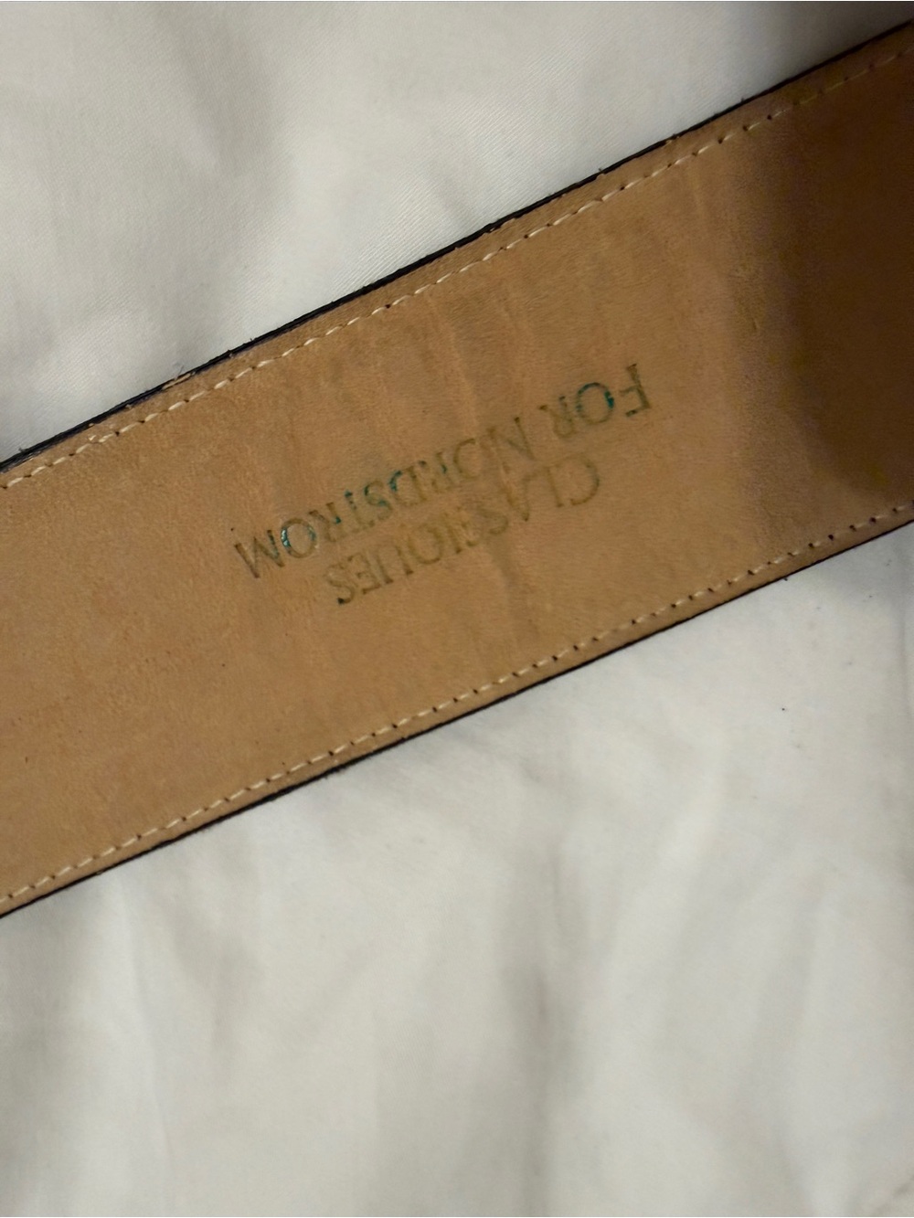 Vintage Black Croc-Embossed Wide Belt with Covered Buckle - Picture 6 of 7